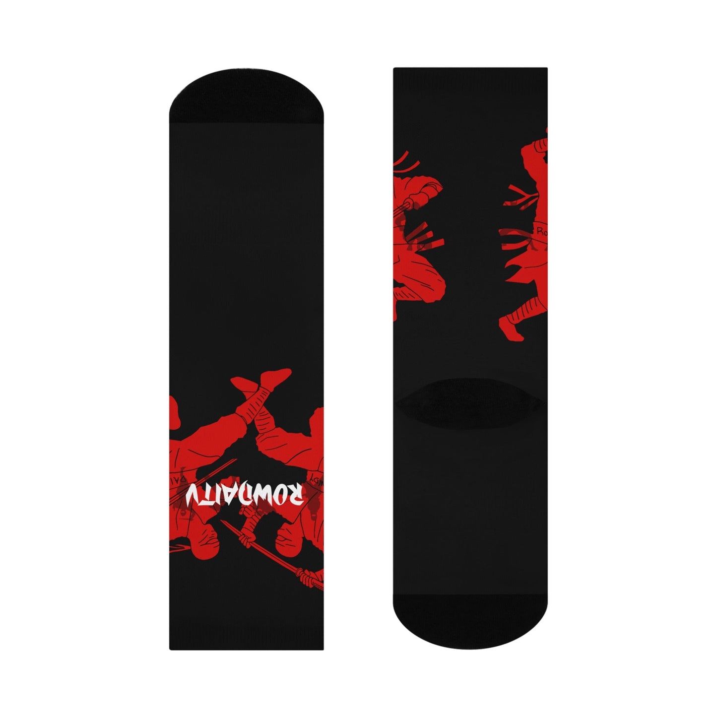 Red Ninja Crew Socks Printify