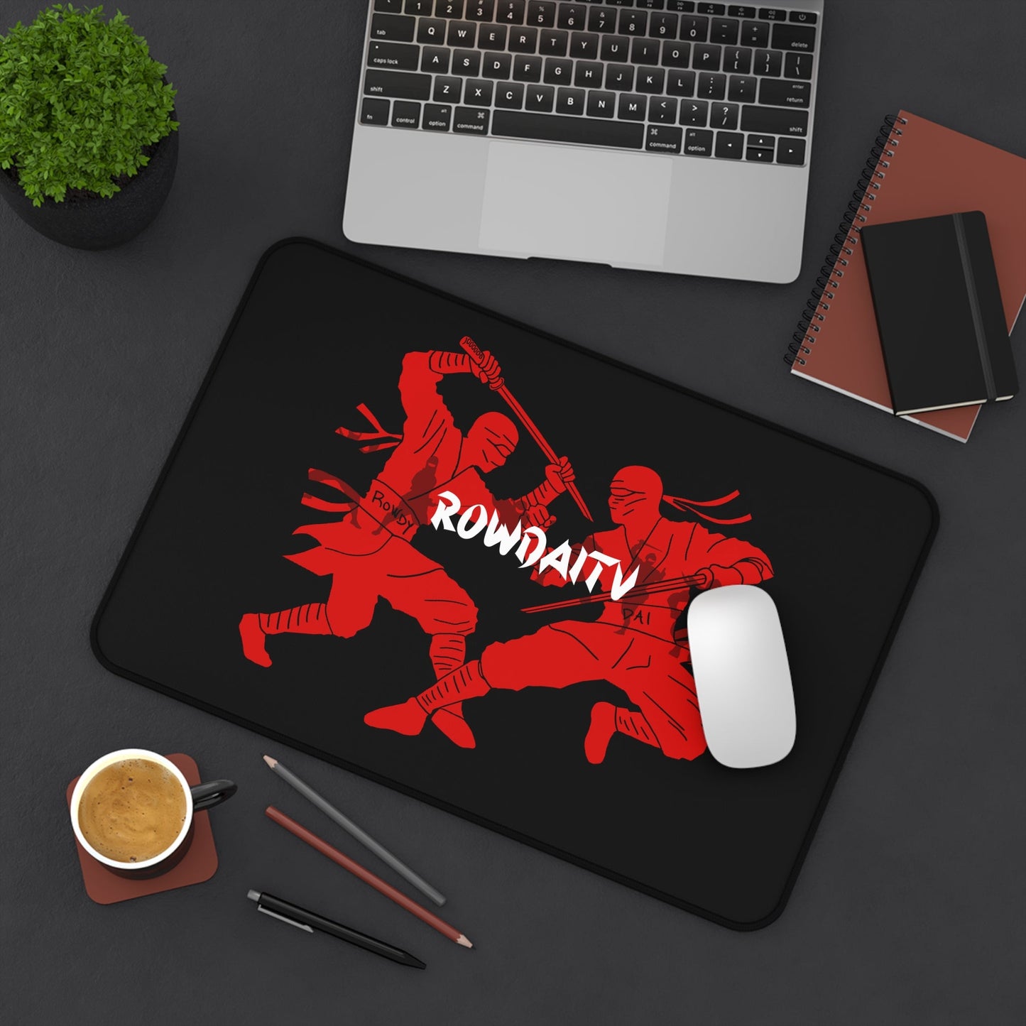 Red Ninja Desk Mat Printify