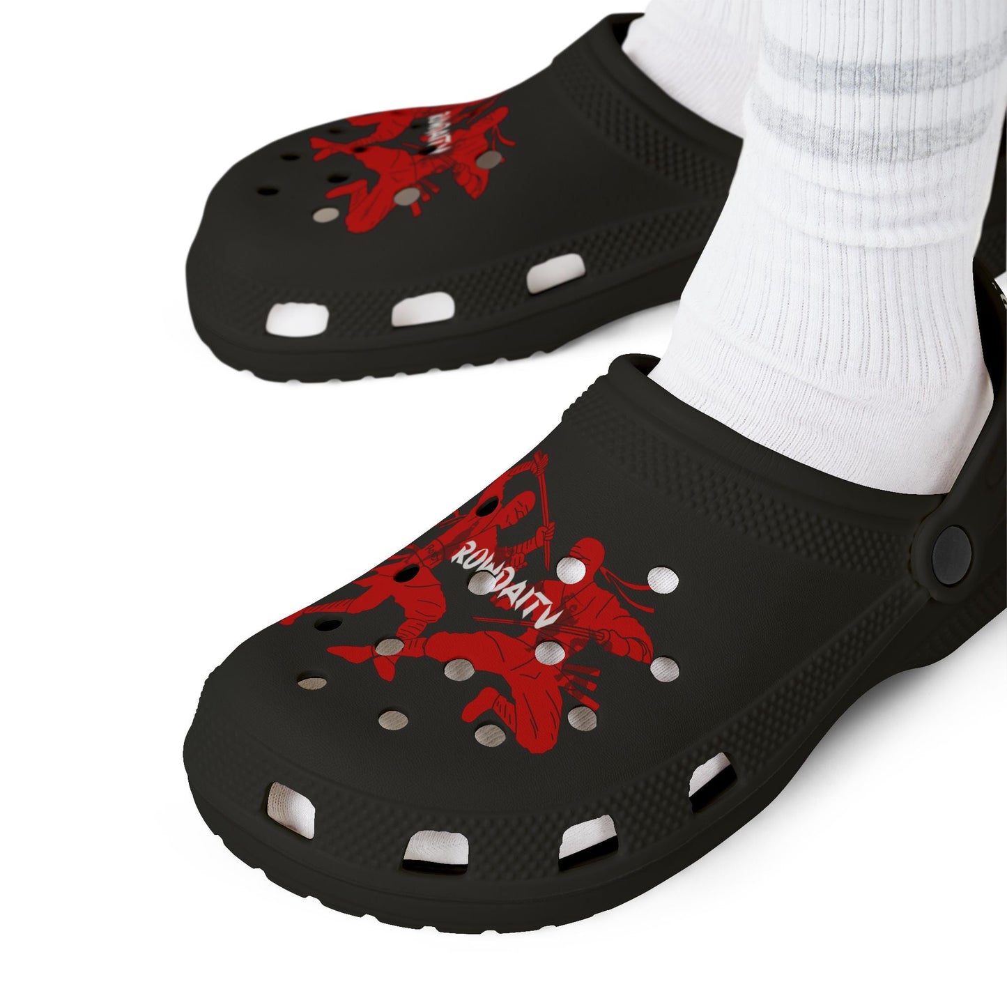 Red Ninja Foam Rubber Shoes Printify