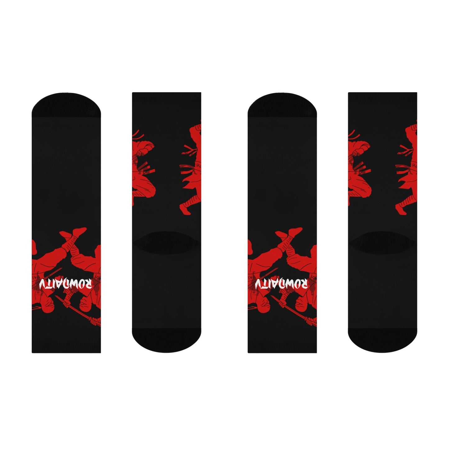 Red Ninja Crew Socks Printify