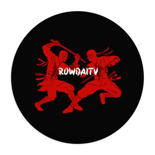 Red Ninja Round Mouse Pad Printify