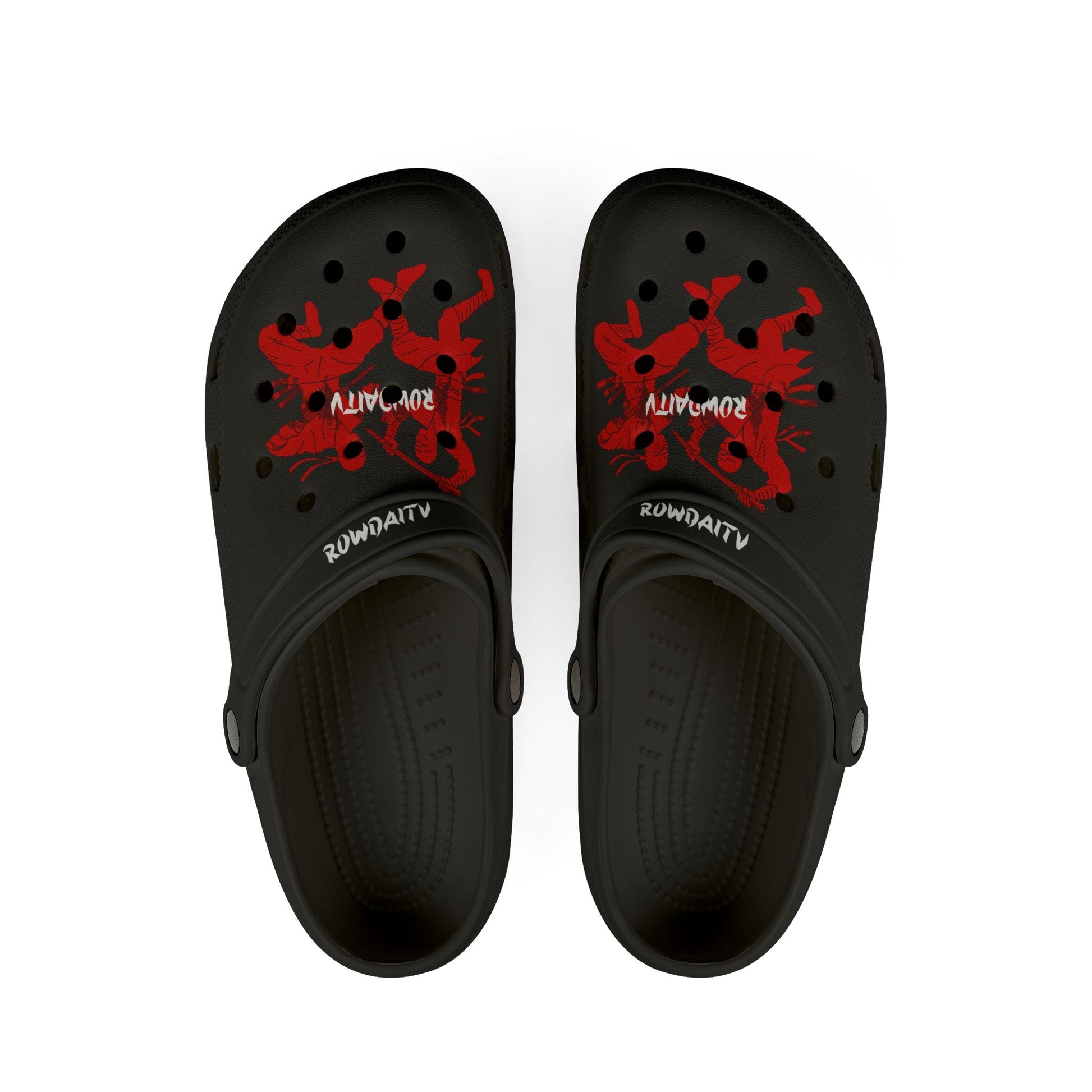 Red Ninja Foam Rubber Shoes Printify
