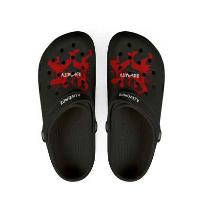 Red Ninja Foam Rubber Shoes Printify
