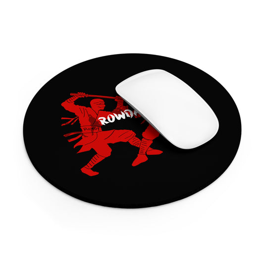 Red Ninja Round Mouse Pad