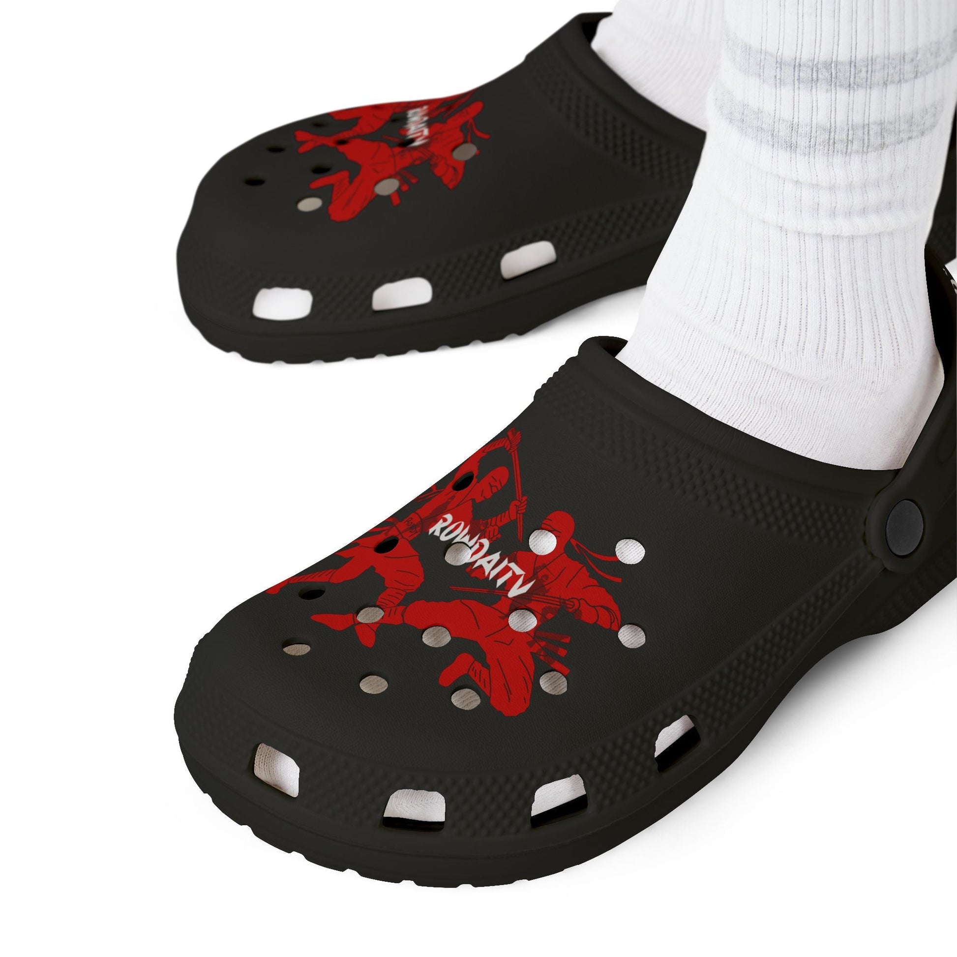 Red Ninja Foam Rubber Shoes Printify
