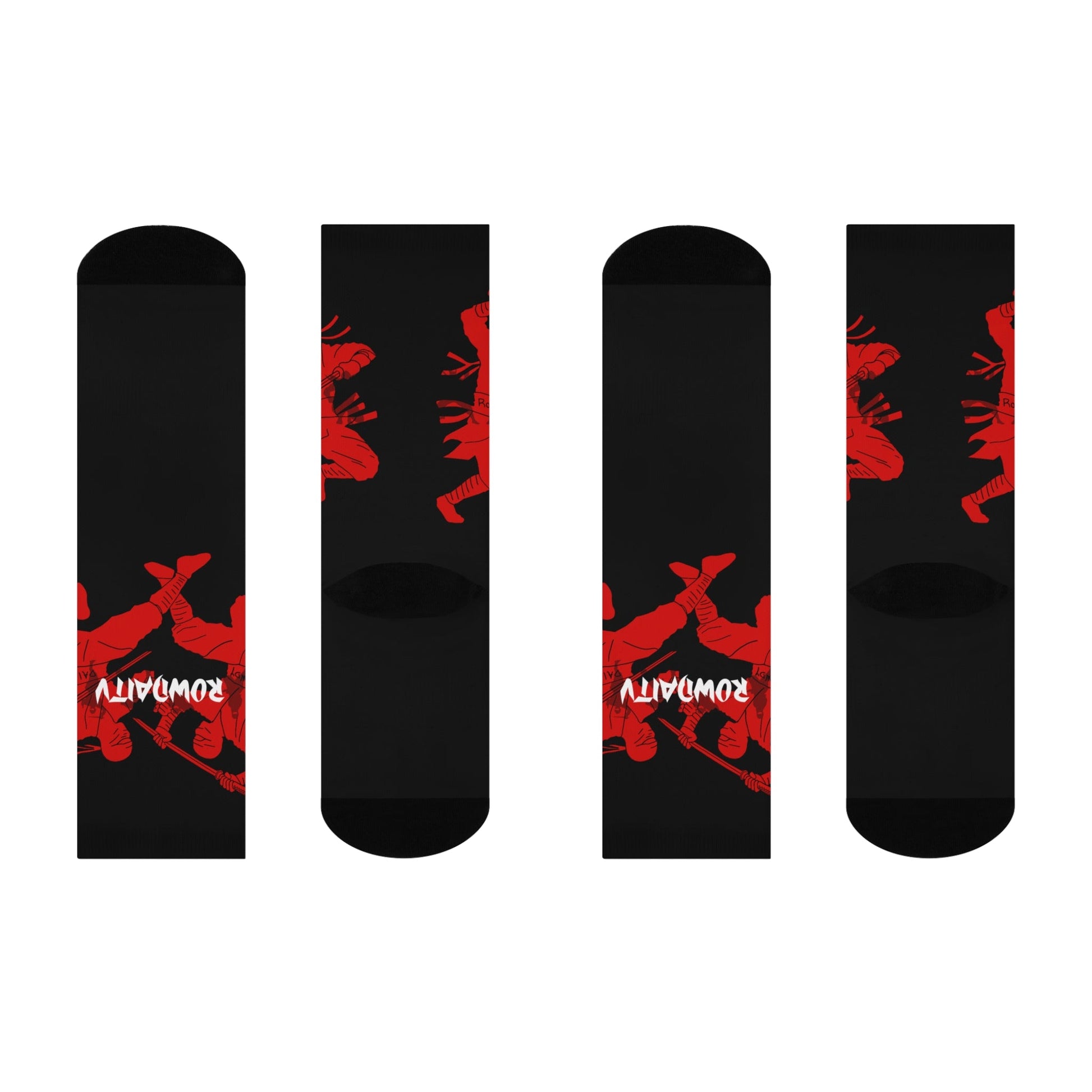 Red Ninja Crew Socks Printify